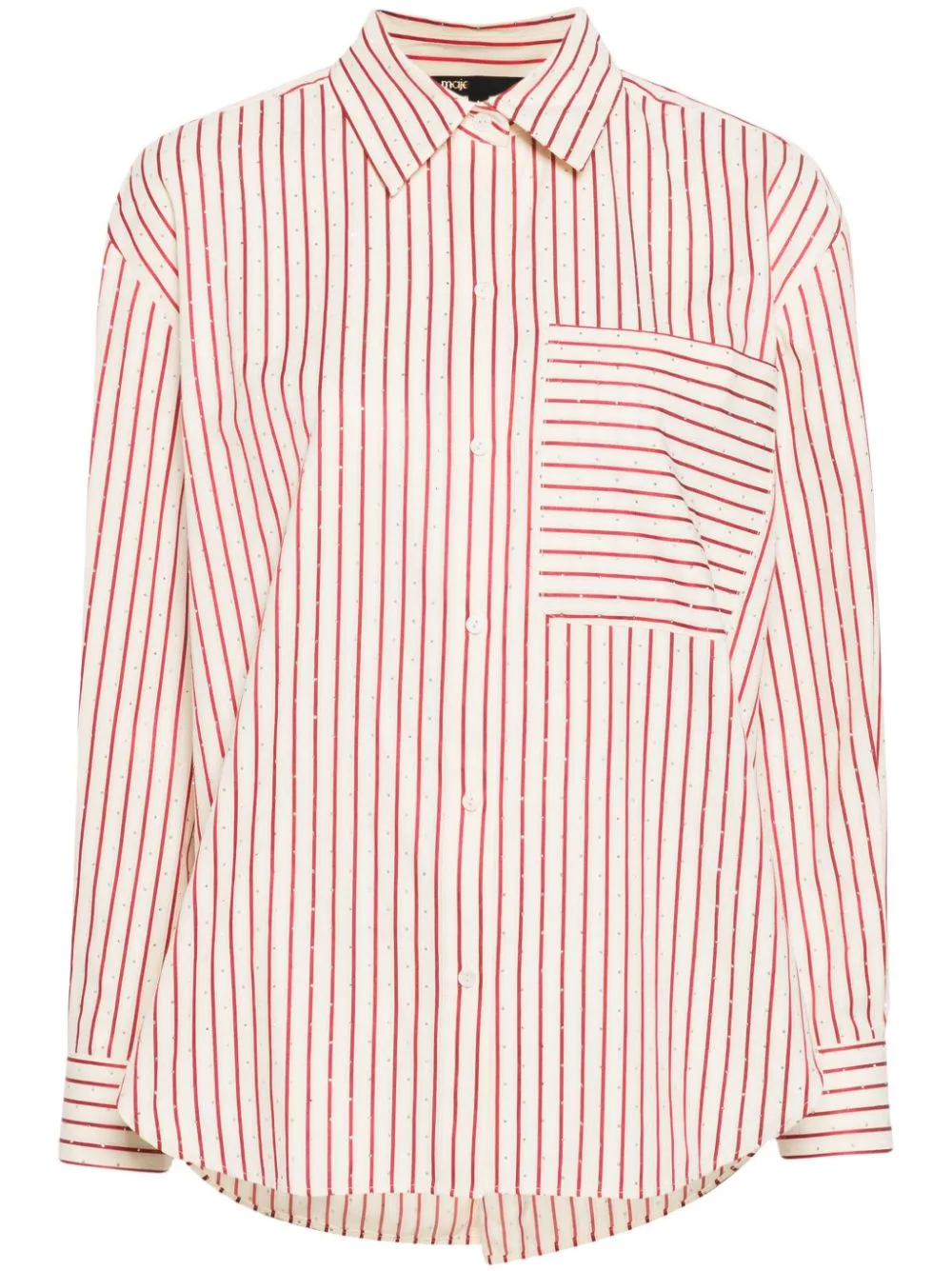 Affordable Maje striped rhinestone shirt Women 0129