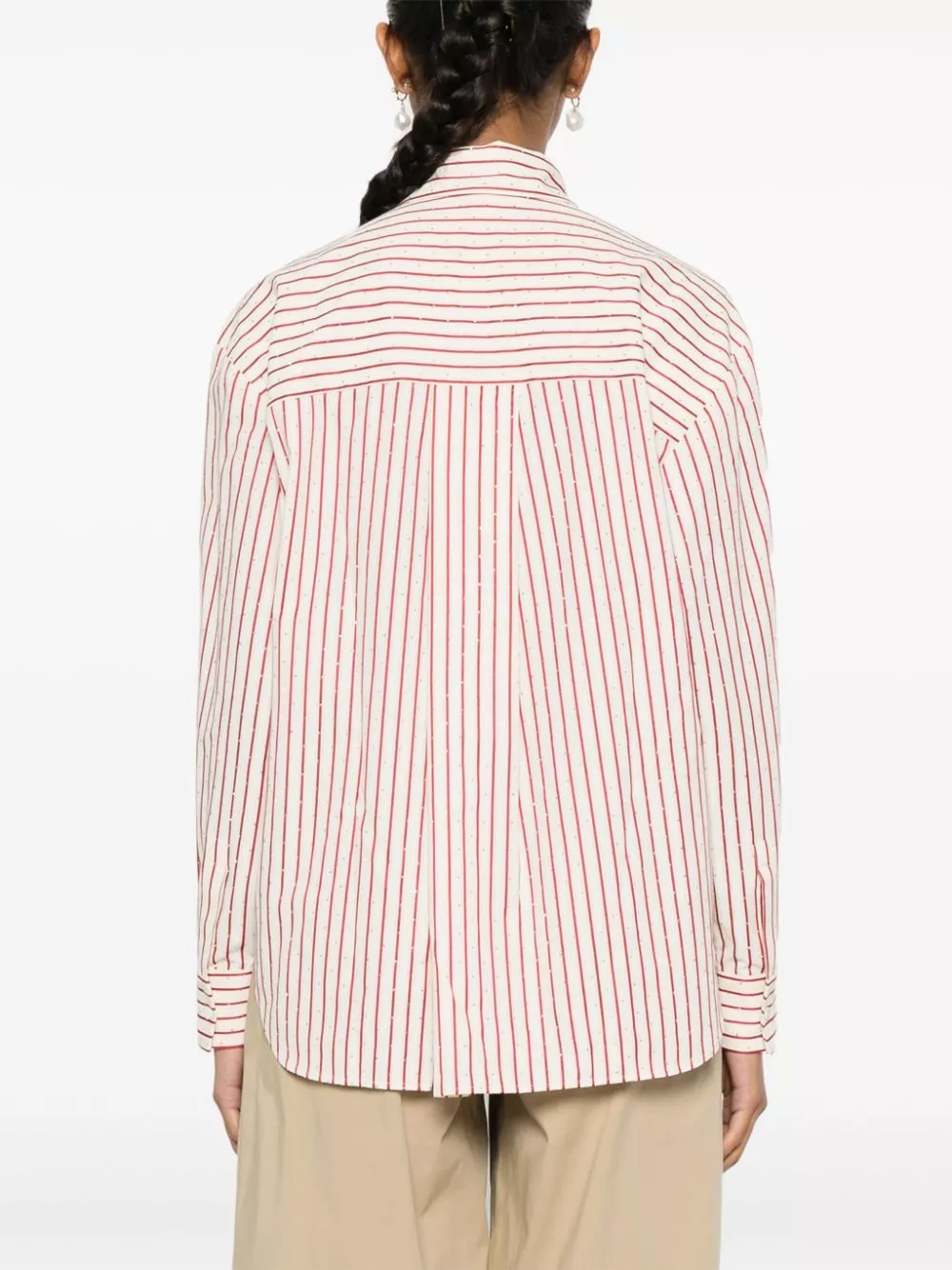 Affordable Maje striped rhinestone shirt Women 0129