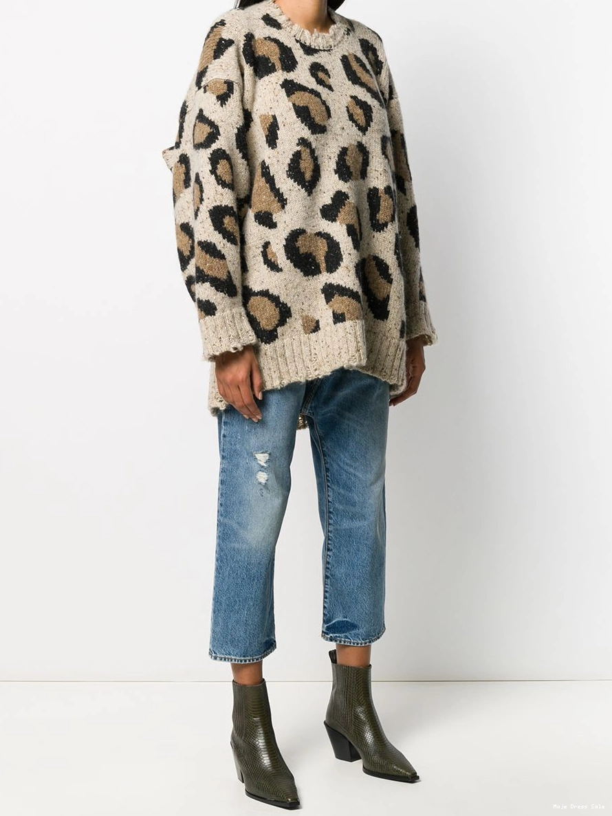 Cheap Women sweater leopard-print Maje 0208