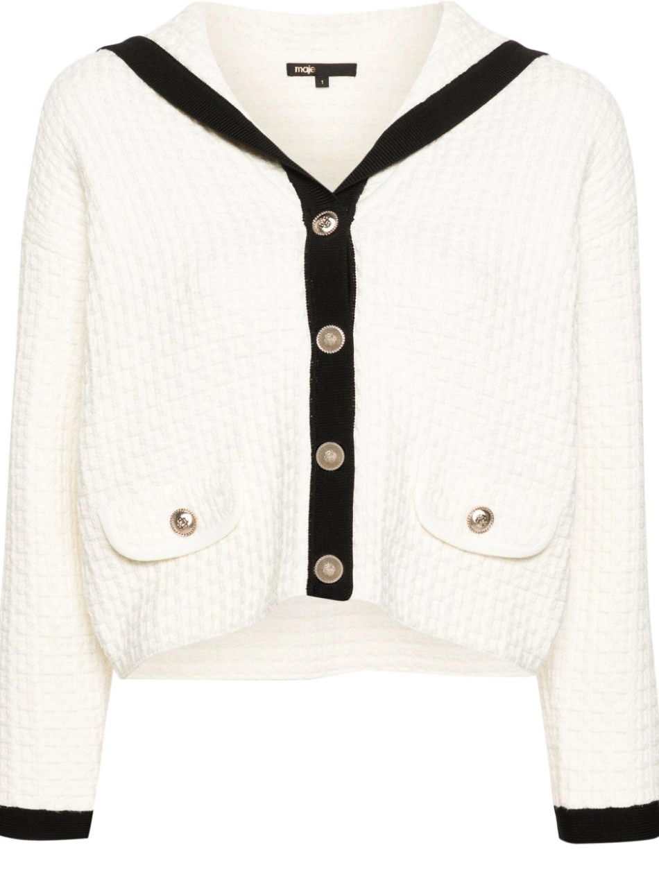 Affordable contrast-collar Women cardigan Maje 0216