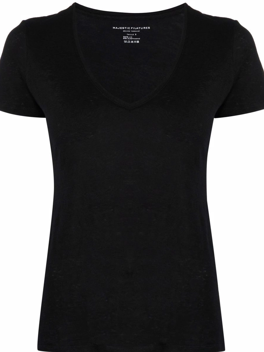 Affordable neck T-shirt Women Filatures linen-blend Majestic scoop 0210