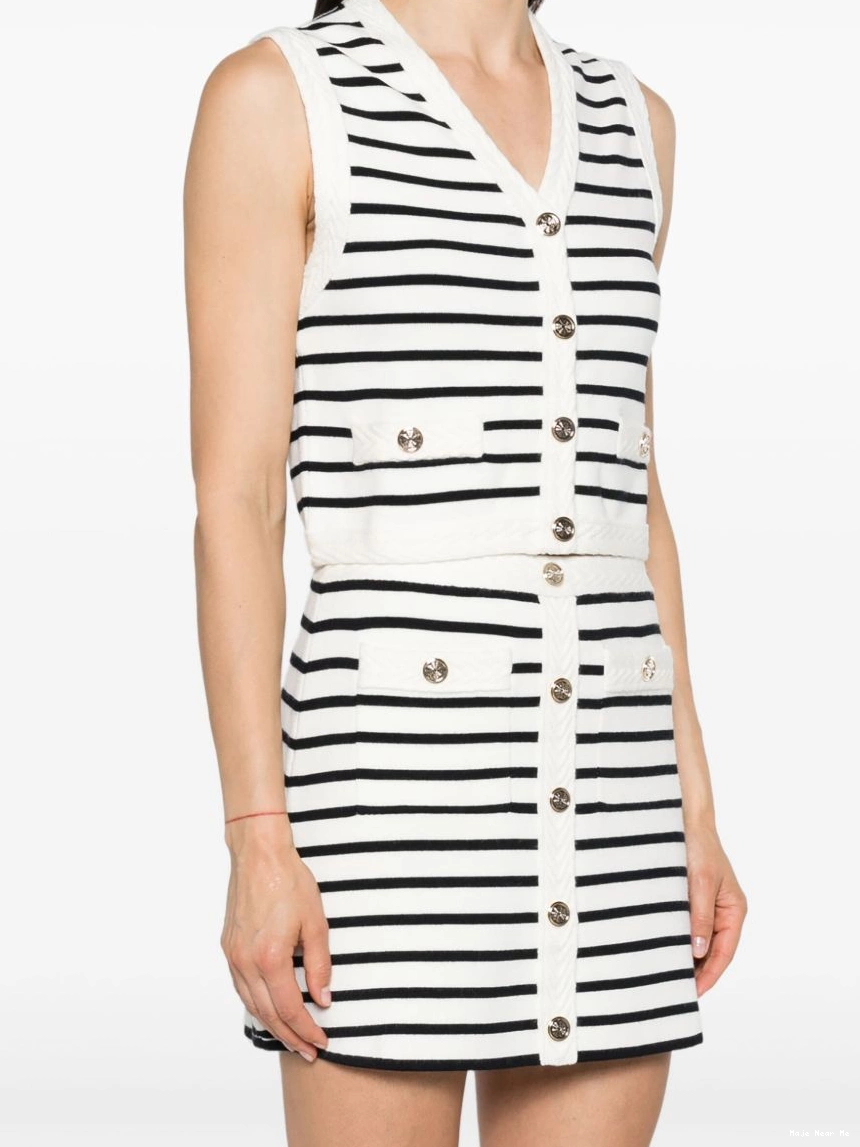 Cheap striped Maje Women cardigan sleeveless 0214