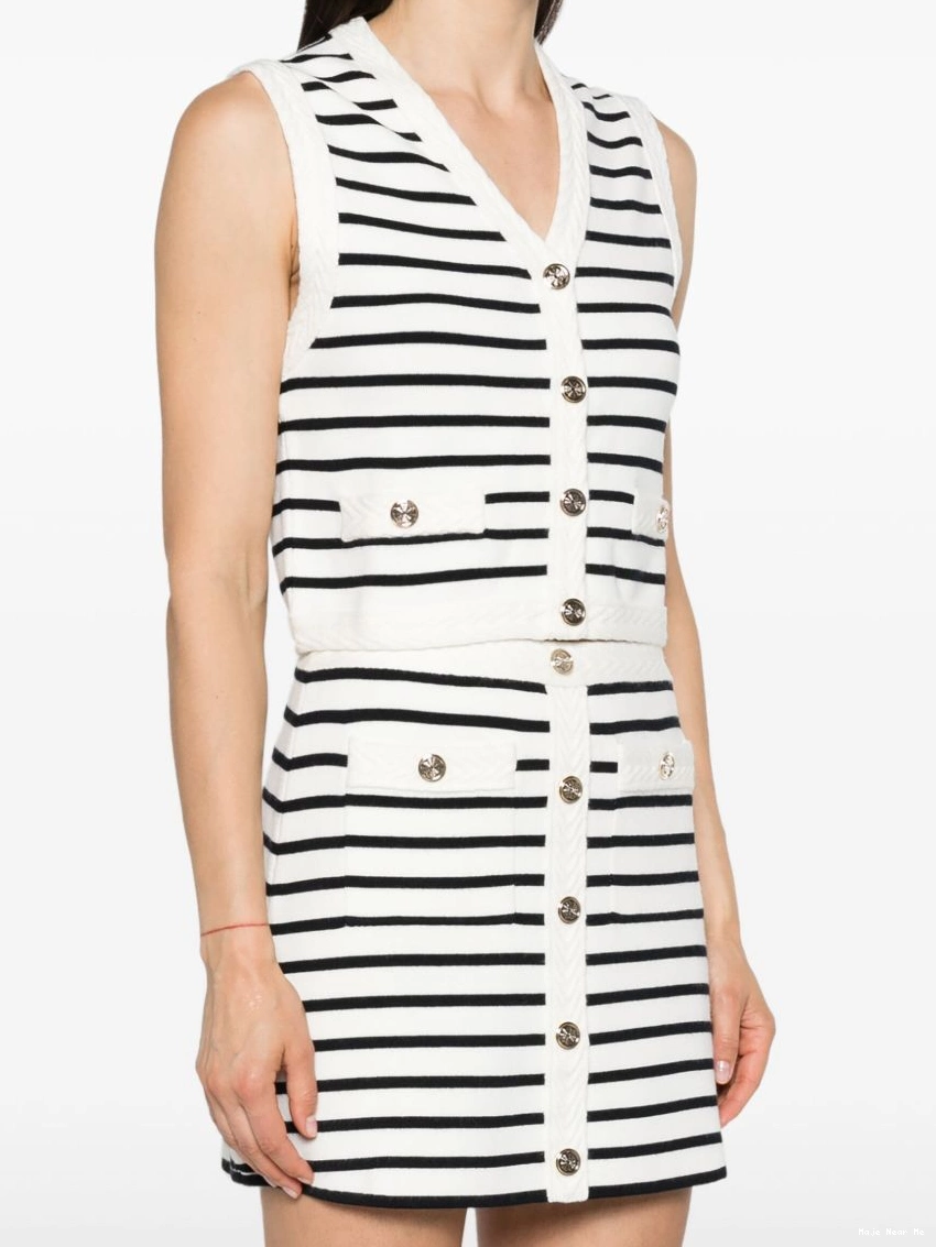 Affordable striped Women sleeveless Maje cardigan 0211