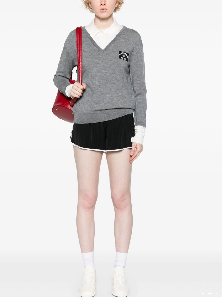 Affordable logo-patch jumper layered Women Maje 0224