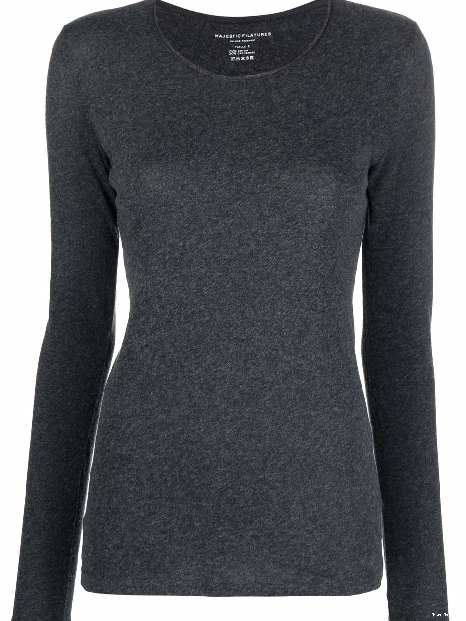 Affordable top knitted Filatures cotton-cashmere Majestic Women 0211