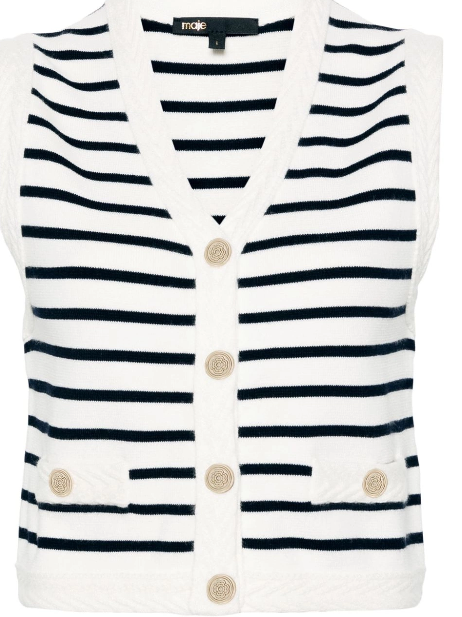 Affordable striped Women sleeveless Maje cardigan 0211