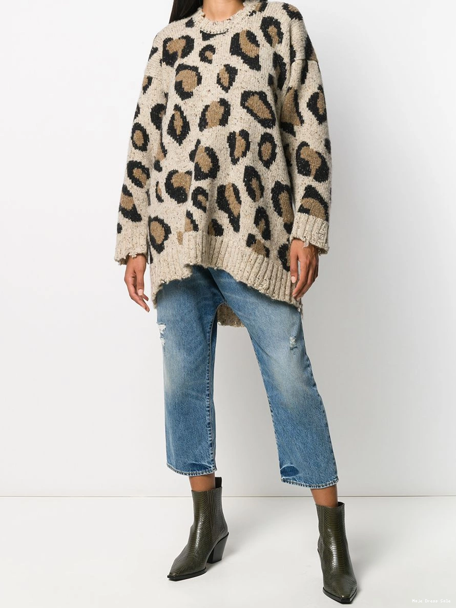 Cheap Women sweater leopard-print Maje 0208