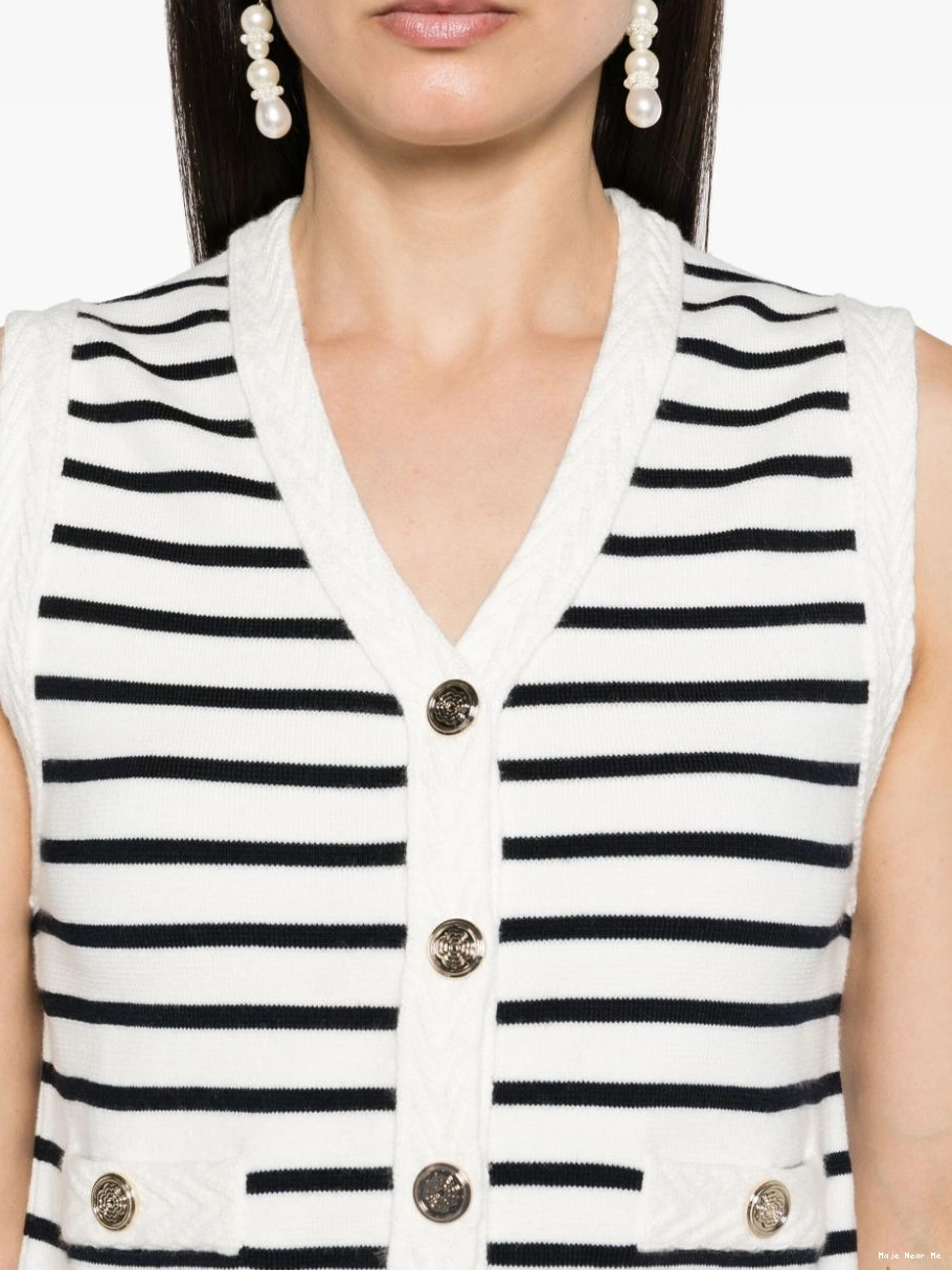 Affordable striped Women sleeveless Maje cardigan 0211