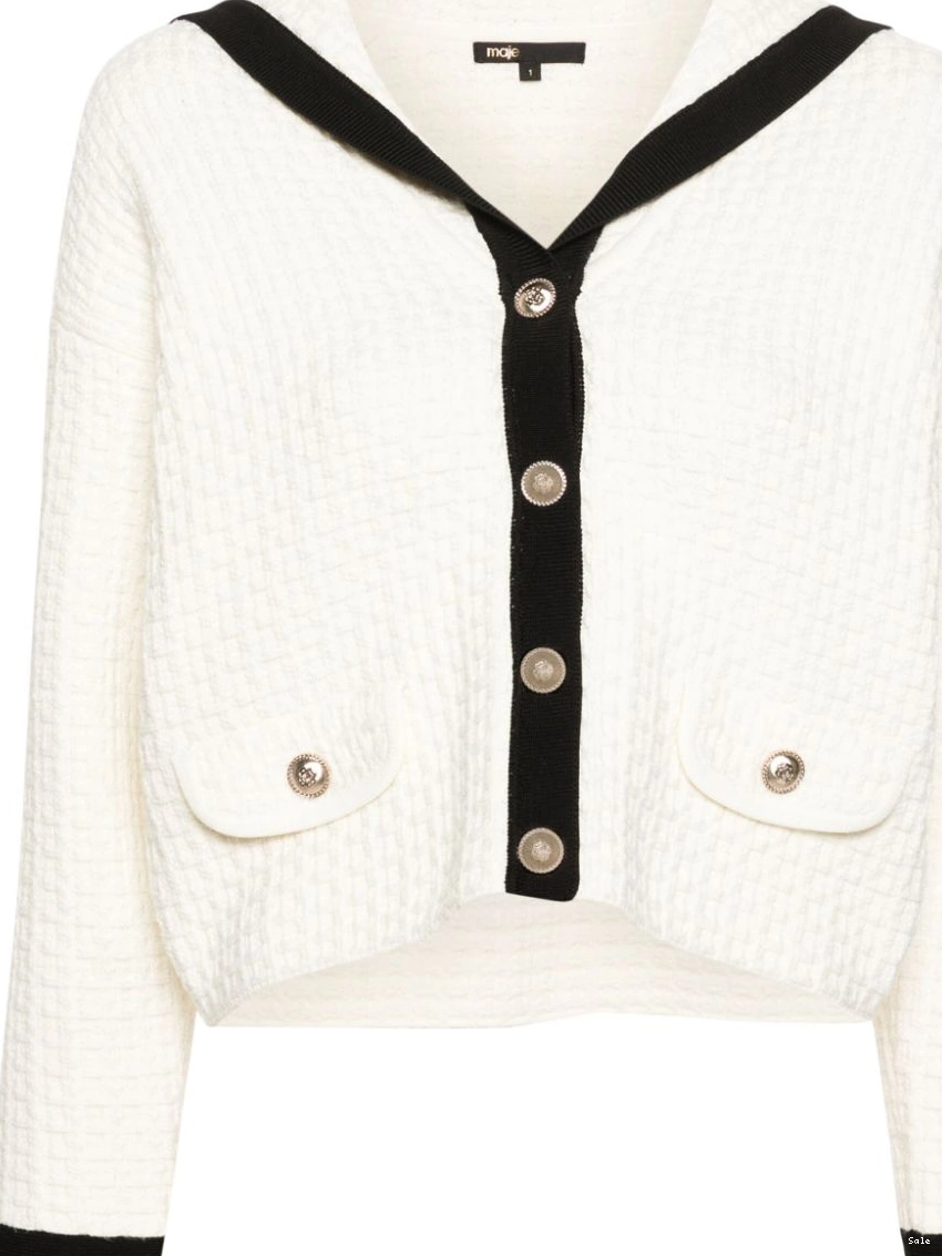 Affordable Maje Women contrast-collar cardigan 0212