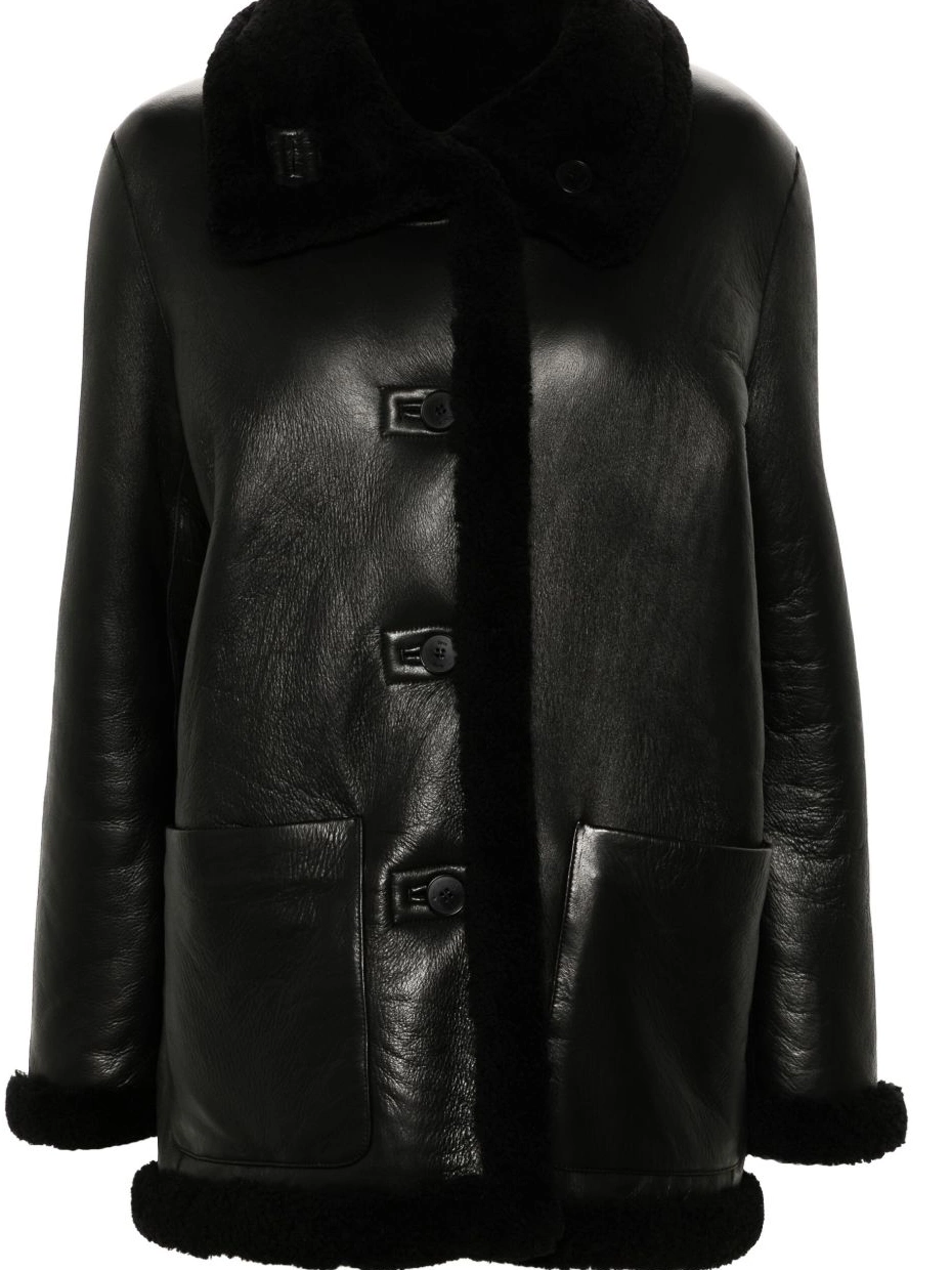 Affordable leather Maje coat reversible Women 0213