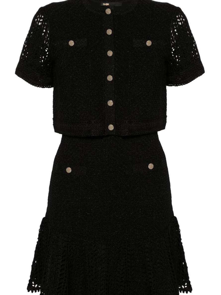 Affordable layered crochet Maje dress mini Women 0212